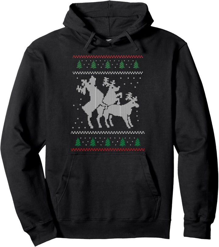 Rentier Dreier Lustiger Xmas Hässlicher Weihnachtspullover Pullover Hoodie