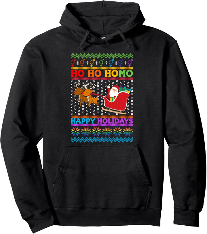 LGBTQ Ho Ho Homo Hässlicher Weihnachtspullover Bisexuell Gay Pride Pullover Hoodie