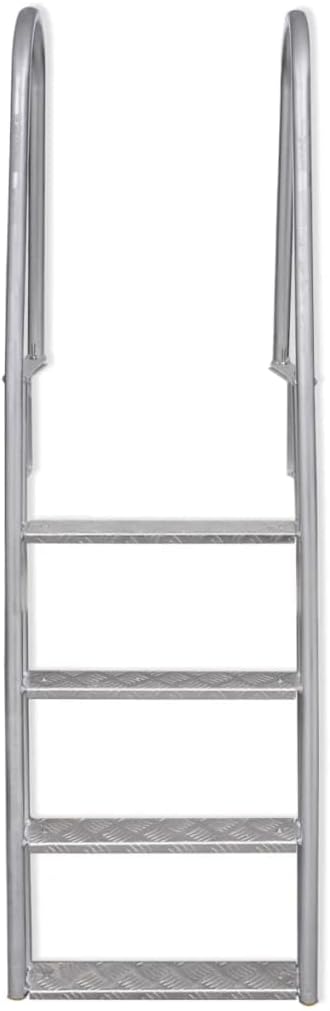vidaXL Poolleiter 4 Stufen Aluminium 167cm Anlegeleiter Schwimmbad Leiter
