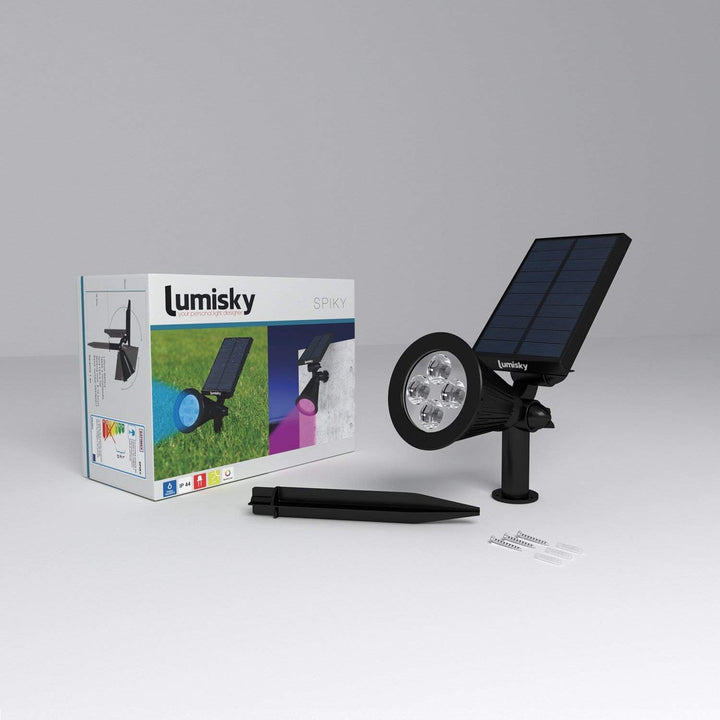 2er Set Solar Strahler 100LM 2x SPIKY C34 2 Stück Rgb, 2 Stück Rgb