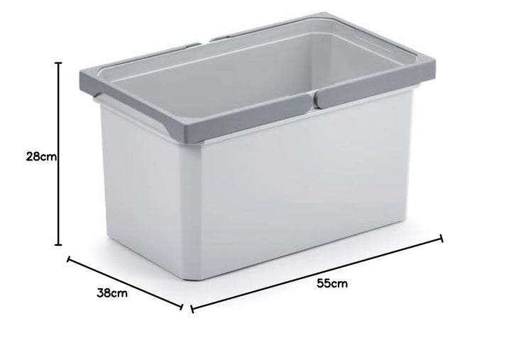 Naber Mülleimer | Modell 8012491 | Volumen 13L | 230 x 382 x 216 mm | Kunststoff Grau