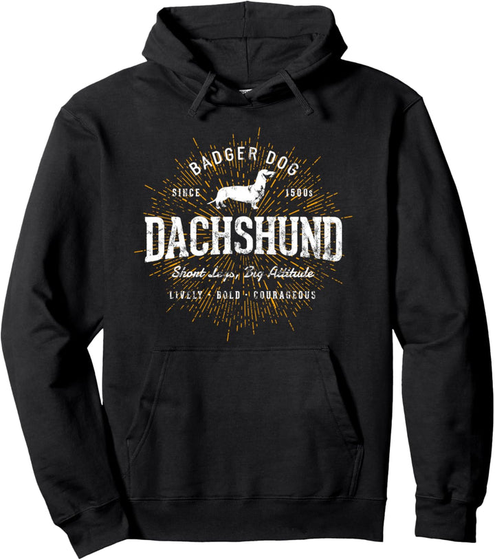 Dackel Retro Vintage Dachshund Pullover Hoodie