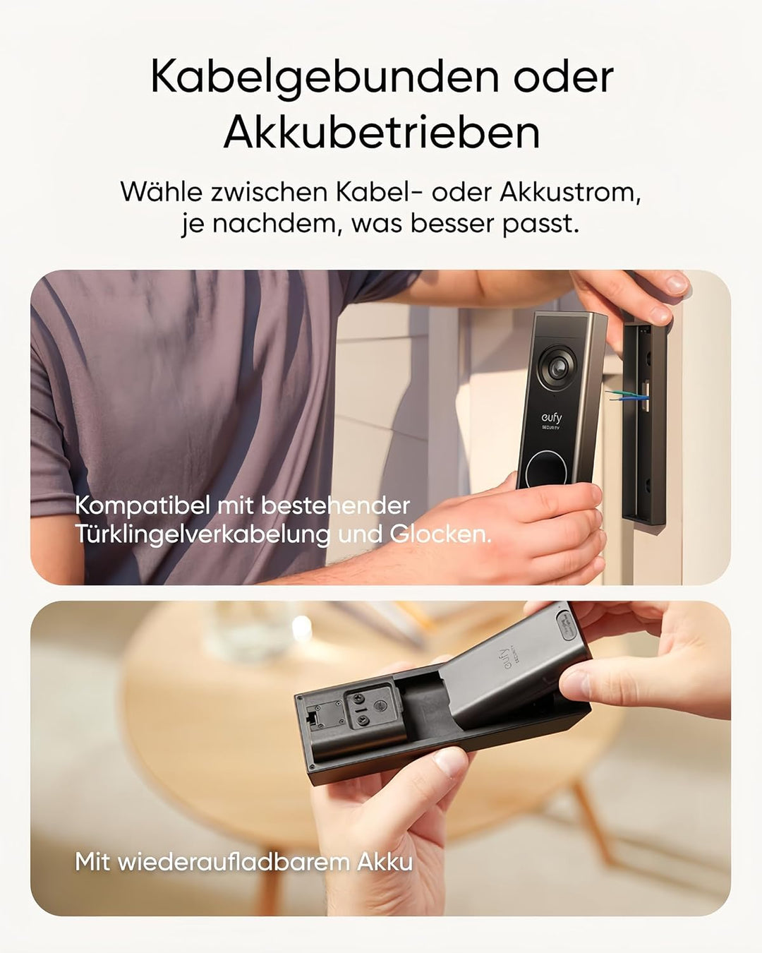eufy Security Video Doorbell E340 &amp; Add-on Chime, Dual Doorbell with Camera with Package Detection,