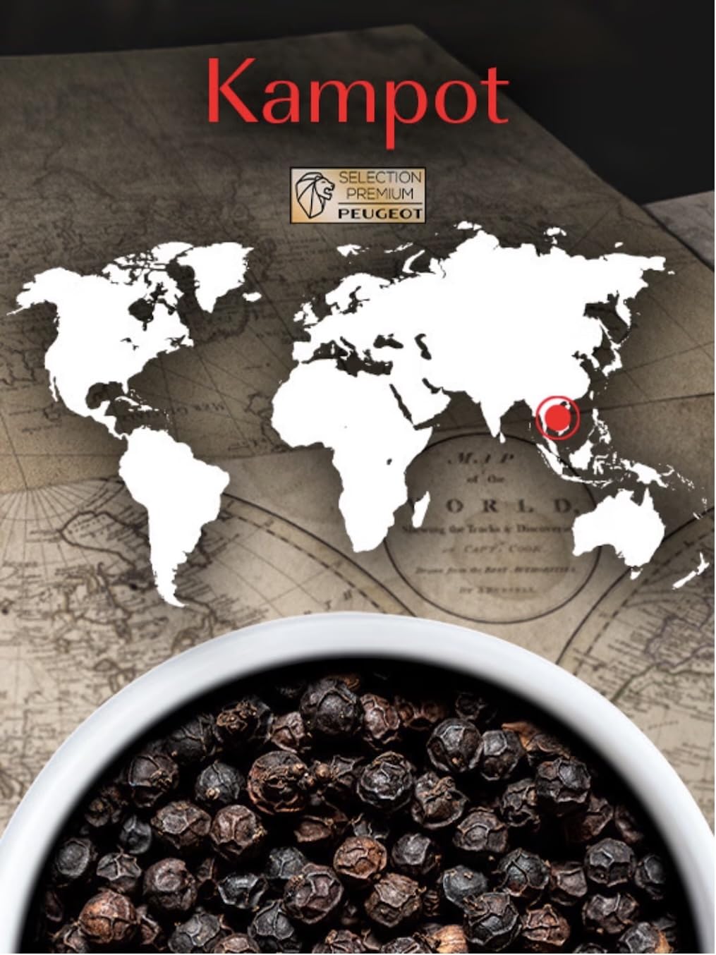 PEUGEOT Premium-Pfeffer-Multipack - Kampot Black &amp; Red, Voatsiperifery, Fresh Blend - Herkunft: Kamb