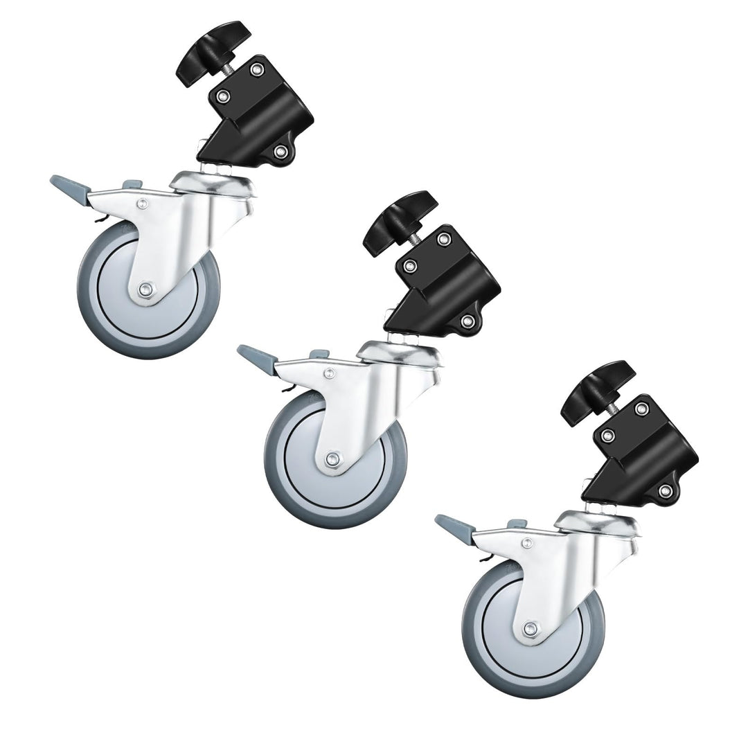 Soonpho 3 Stück Stativrollen Lichtstativ Rollen für stativ Wheels stativ Wheels Lampenstativ Profess
