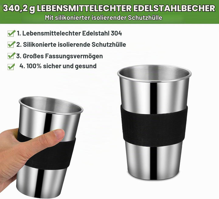 Camping Kochgeschirr Mess Kit, Edelstahl Camping Kochset, Backpacking Kochen Set Backpacking Ausrüst