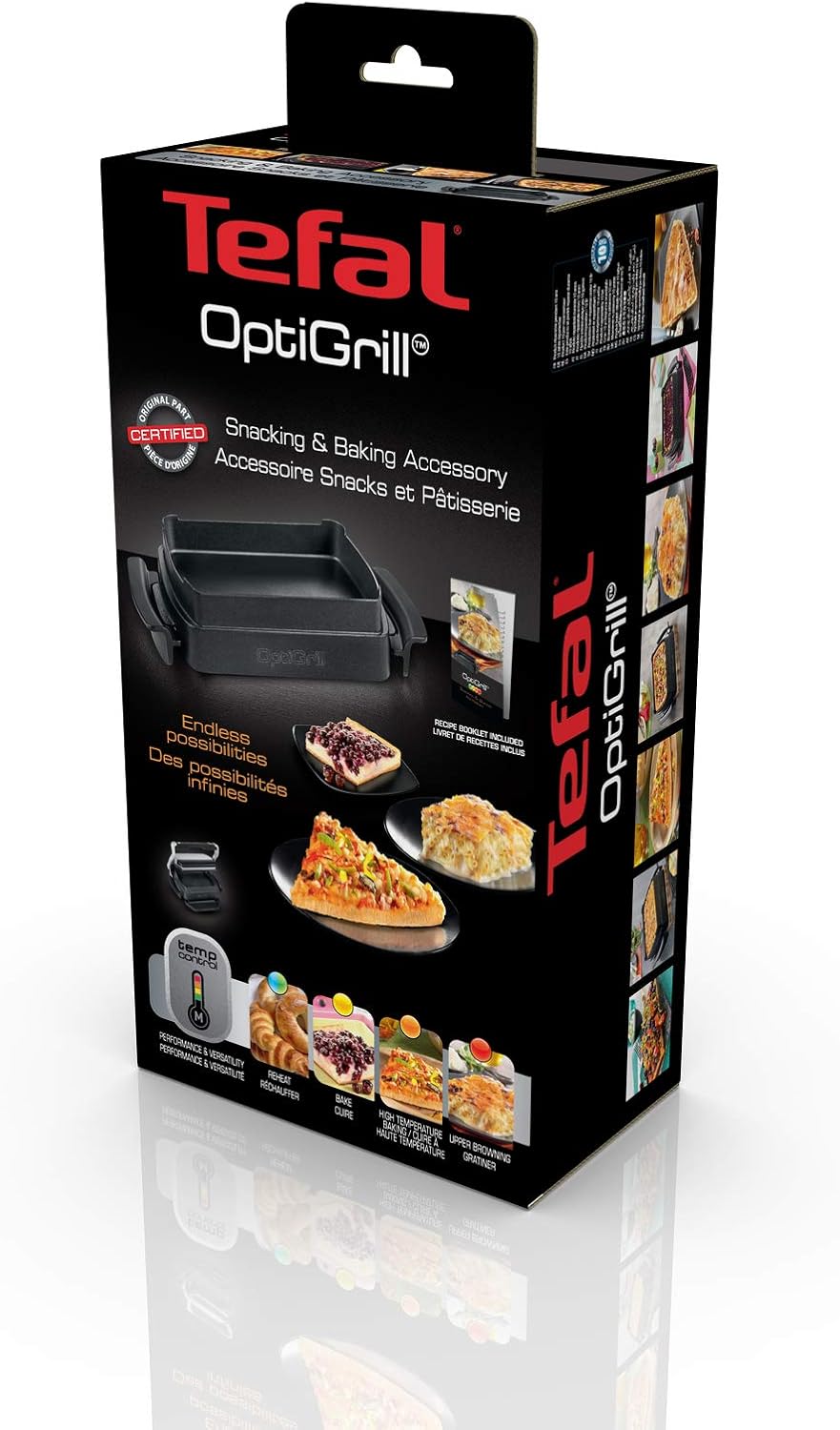 TEFAL OptiGrill Snacking &amp; Baking Backschale XA725870| antihaftbeschichtet | wärmeisolierte Griffe |