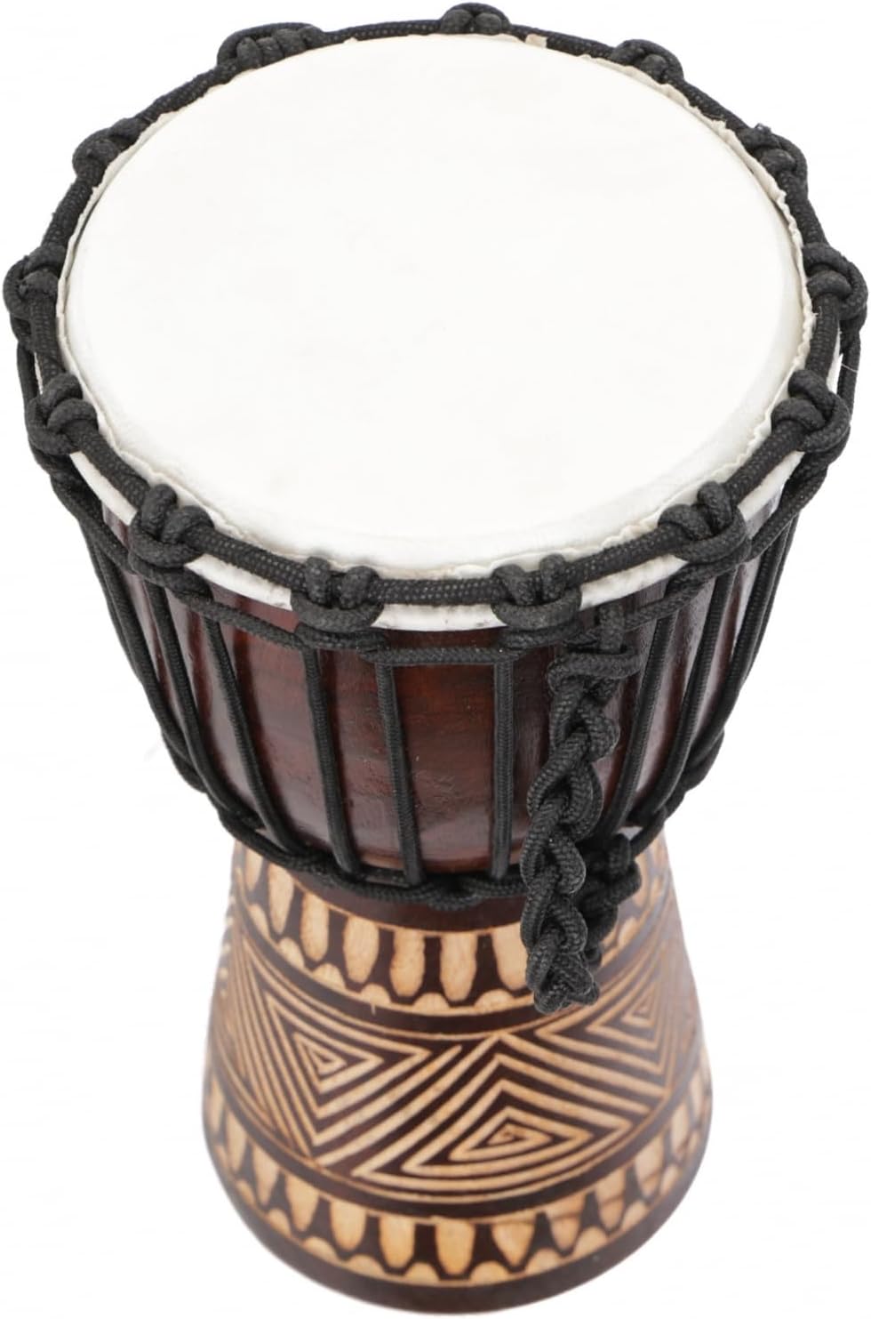 GURU SHOP Holztrommel, Percussion Rhythmus Klang Instrument, (Djembe) mit Schnitzereien in Verschied