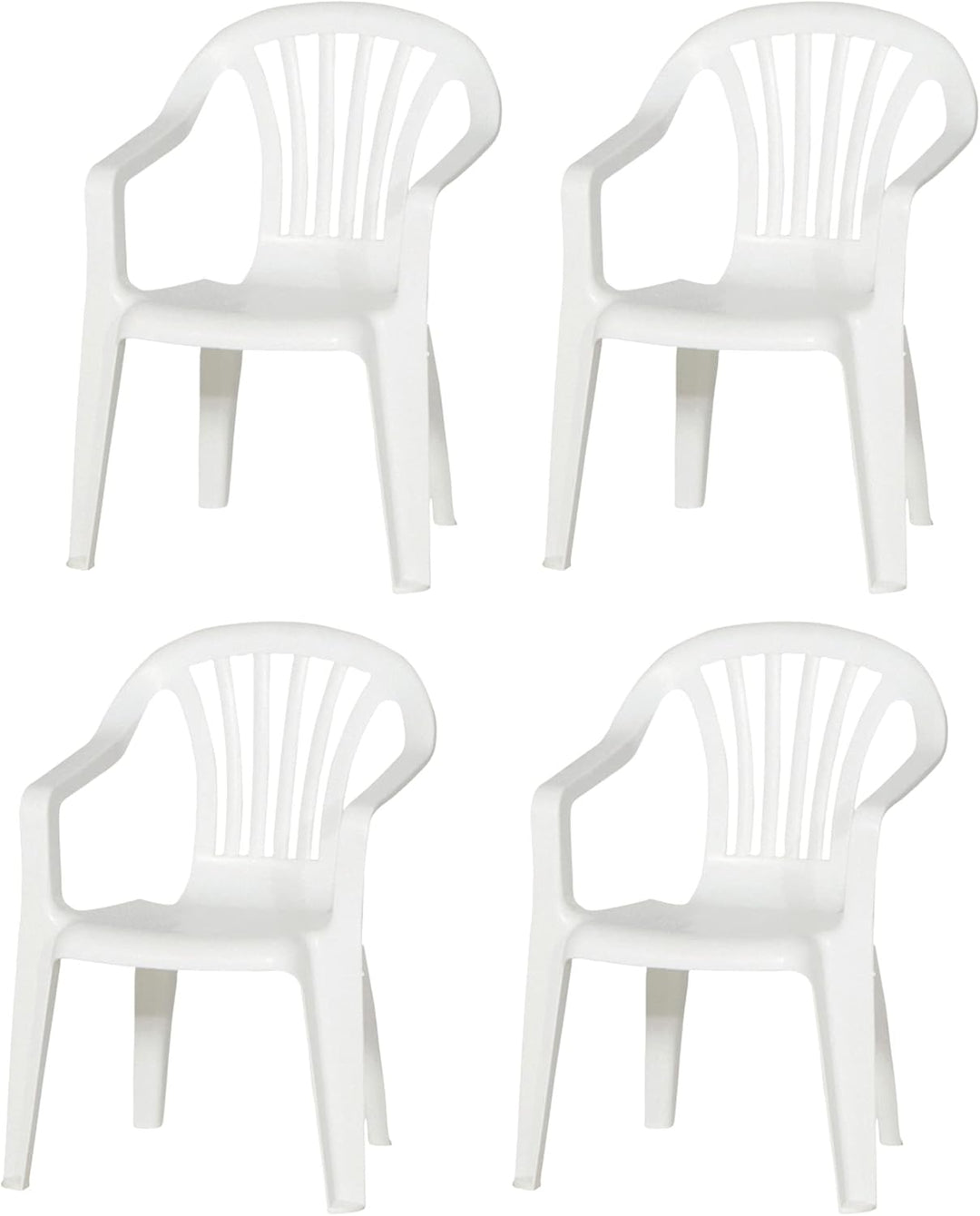Hline Kinder Garten Sitzgruppe Tisch mit Stühlen Gartenstuhl Sessel (1 Tisch 4 Stühle weiss), 1 Tisc