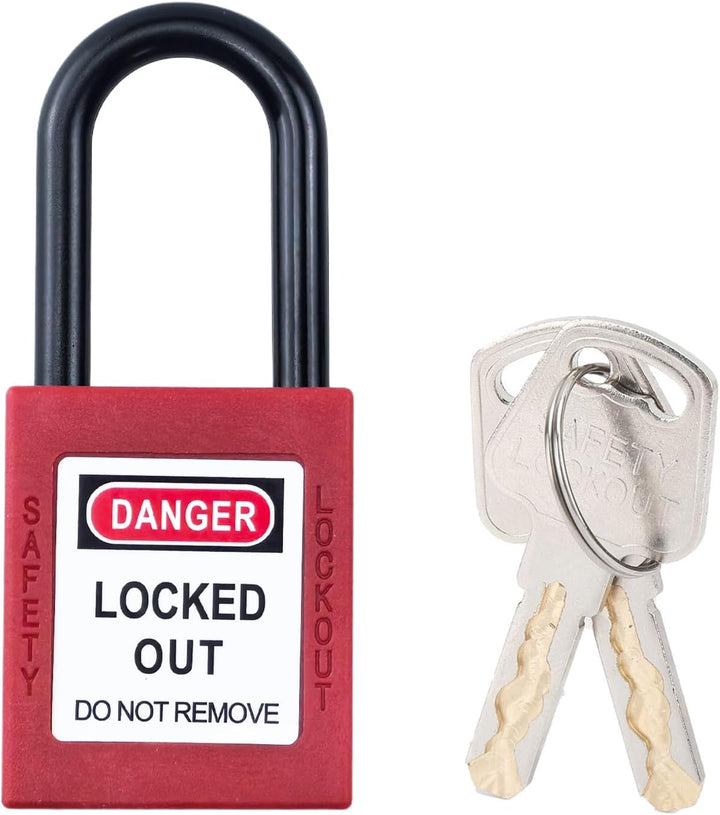 10 Stück Lockout Vorhängeschloss, 38mm Nylon-Sicherheits-Vorhängeschloss mit Schlüssel, Lockout-Schl