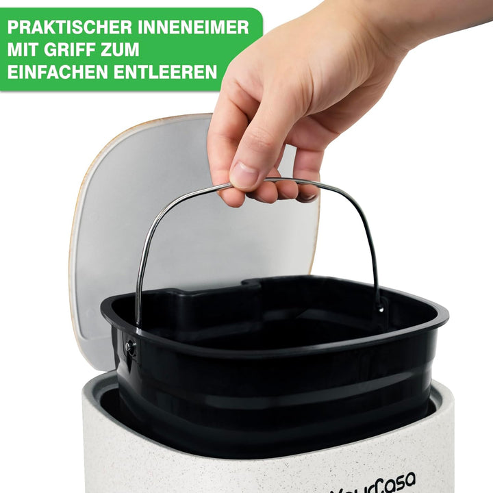 YourCasa Mülleimer Bad [5L] - 30% weniger Plastik - Badeimer - Kosmetikeimer Badezimmer Klein - Badm
