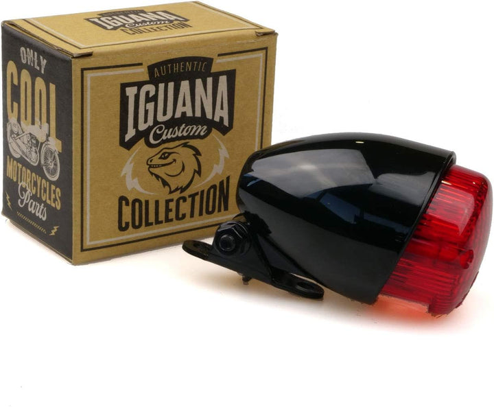 IGUANA CUSTOM - Schwarze HAWK ECO-Heckleuchte mit Bremslicht, Standlicht und Kennzeichenleuchte - E-