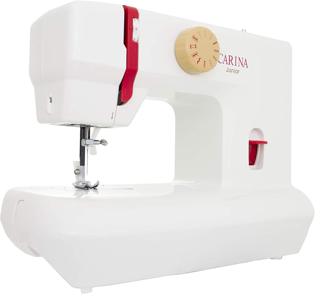 Carina Junior - Mechanische Nähmaschine für Näh-Einsteiger &amp; Anfänger mit Griff, 6 Stichprogrammen,