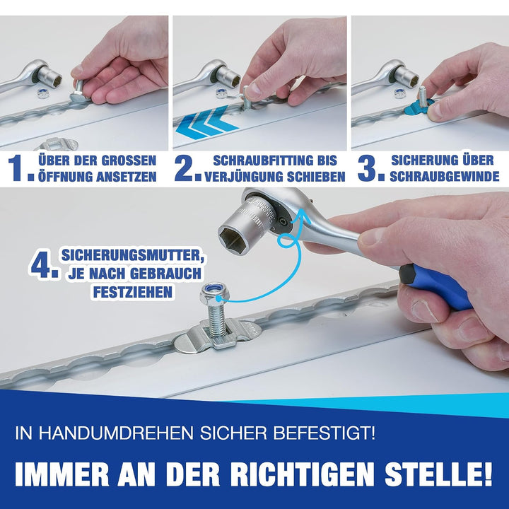 NTG Schraubfitting für Airlineschiene - Fitting Single Endbeschlag - Set 25 mm lang - 20 Stück - Lad