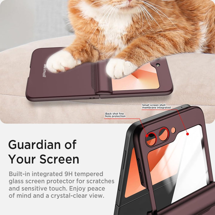 Miimall Kompatibel mit Samsung Galaxy Z Flip 6/Flip7 FE Hülle mit Scharnierschutz Magnetischer [Exte