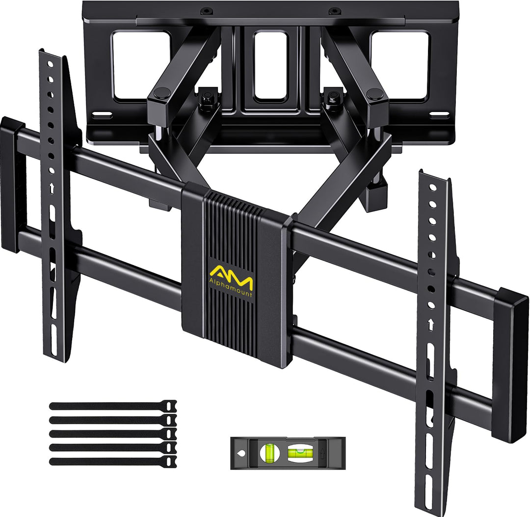 Alphamount TV Wandhalterung Schwenkbar für 37-75 Zoll Fernseher, Neigbar Ausfahren Wandhalterung Fer