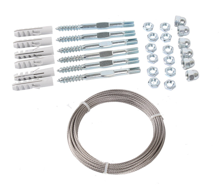 Ranksystem Rankseilsystem GARDINGER, verzinkt oder Edelstahl. 2 (Edelstahl), 2 (Edelstahl)