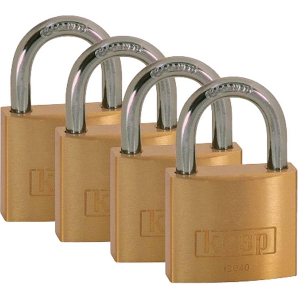 Kasp Vorhängeschloss, Messing 4-er Pack, 40 mm, gleichschliessend Serie 120, gold, K12040D4