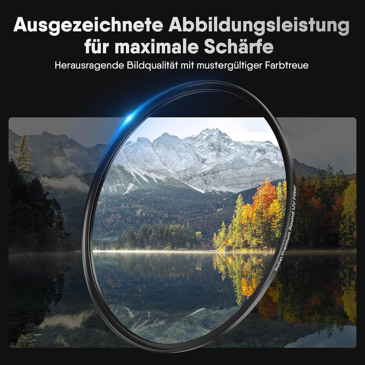 Rollei Premium Rundfilter UV 82 mm - UV Filter und Schutzfilter mit Aluminium-Ring aus Glas mit spez