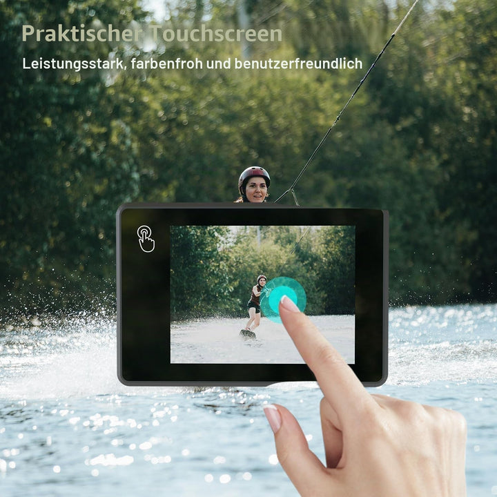 Apexcam M90 Action Cam 4K60FPS 64MP WLAN EIS Bildstabilisierung Sportkamera mit Touchscreen Unterwas