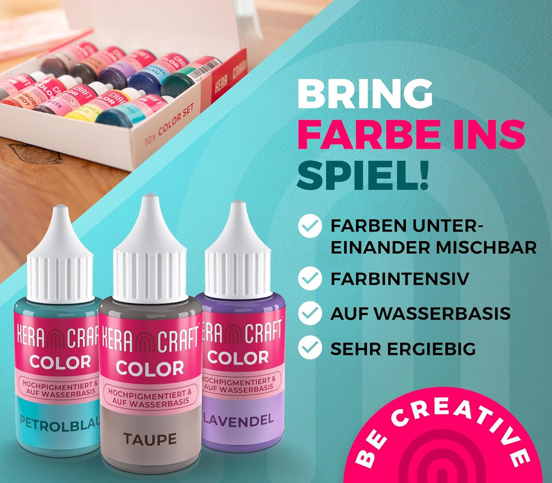 KERACRAFT Color 25ml - Farbpigmente für Giesspulver 10er Set