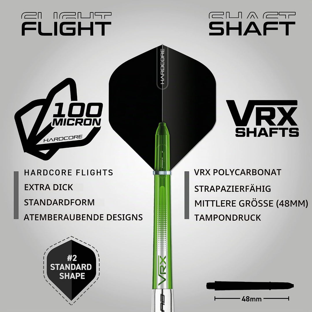 RED DRAGON Featherlite 9: 19g Tungsten Darts Set mit Flights und Schäfte