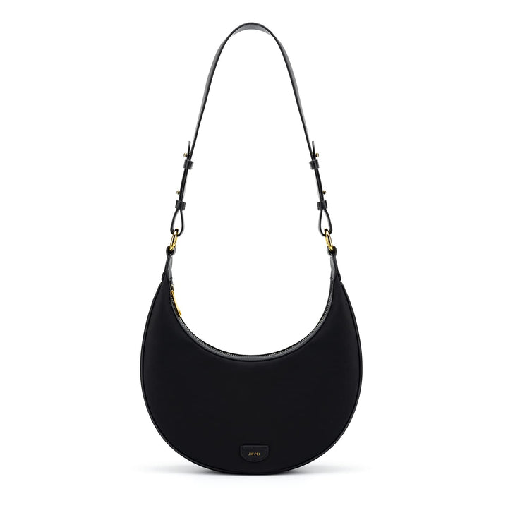 JW PEI Damen Tessa Crushed Umhängetasche Schwarz Nylon, Schwarz Nylon