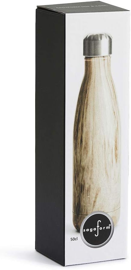 Sagaform Isolierflasche Stahlflasche, Edelstahl, Braun, One Size