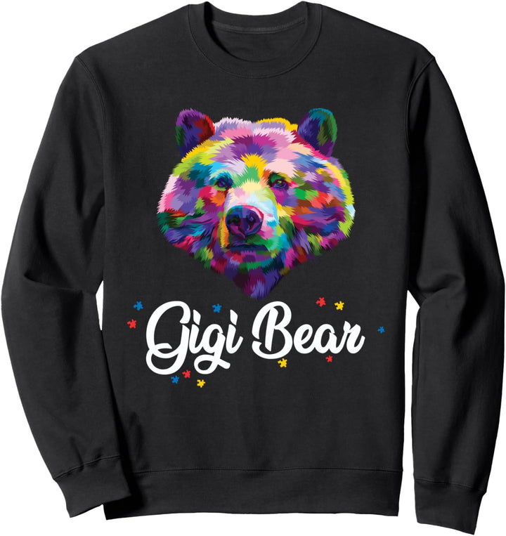 Buntes, süsses, autistisches, stolzes Grosseltern-Gigi-Bär-Enk Sweatshirt