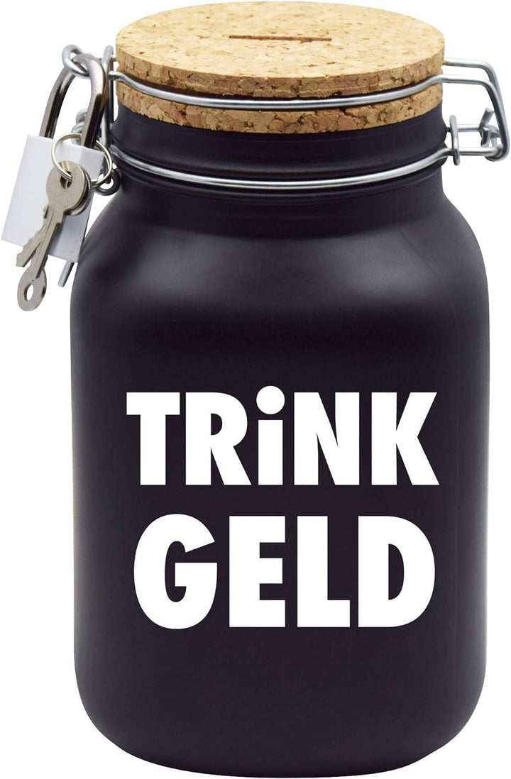 Spardose Trinkgeld Geld Geschenk Idee Schwarz XL