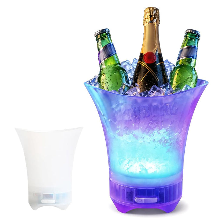 DASIAUTOEM Eisbehälter mit Farbverlauf Lautsprecher 5L, Champagnerkühler LED Eisbehälter, Zum Kühlen