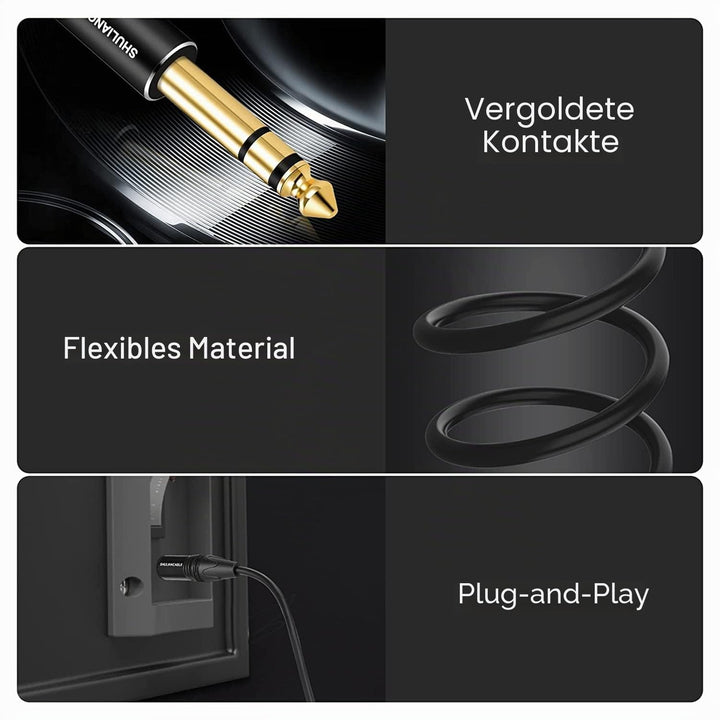 SHULIANCABLE XLR auf Klinke 6,35 mm, 3-pol XLR Kabel Verbindungskabel Patchkabel Stecker auf Stecker