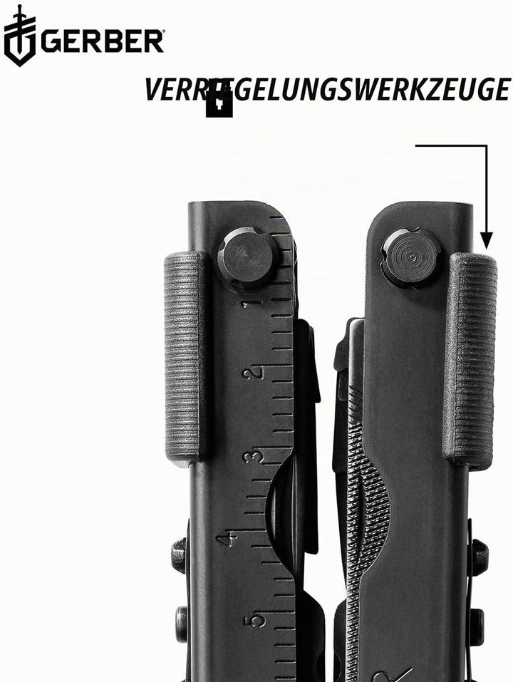 Gerber Multi-Tool mit zwei Messern und Leder-Scheide, MP600 Full-Size, Mit 14 Funktionen, Schwarz, 7