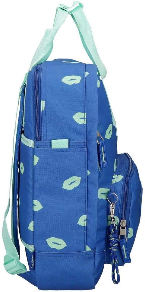 Pepe Jeans Ruth Anpassbarer Laptop-Rucksack Blau 30x40x13 cms Polyester 14" 15.6L Adaptiver PC-Rucks