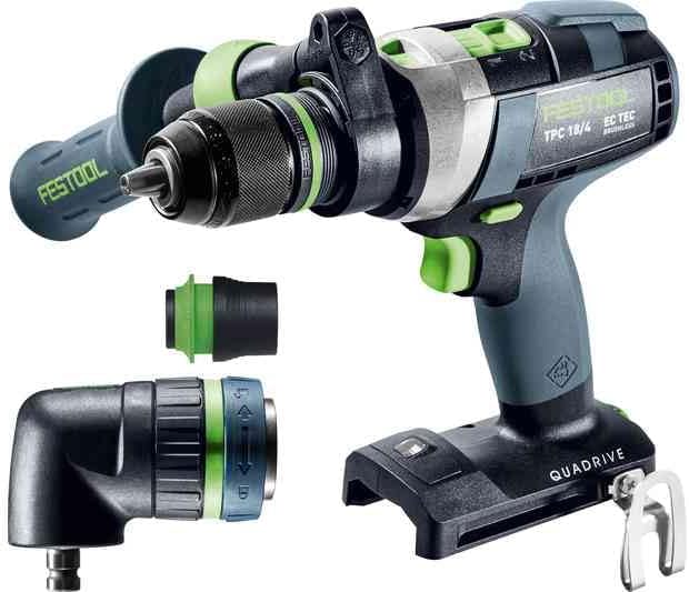 Festool Akku-Schlagbohrschrauber TPC 18/4 I-Basic-Set QUADRIVE (mit Werkzeugfutter, Magnet-Bithalter
