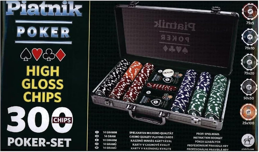 Piatnik 7903 - Poker Set 300 High Gloss Chips