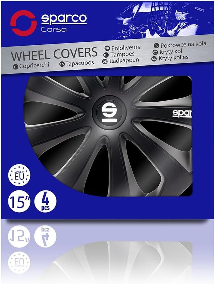 SPARCO SPC1570BK Sicilia Wheel Covers, Black, Set of 4, 15 zoll SCHWARZ SICILIA 15 zoll SCHWARZ, SIC