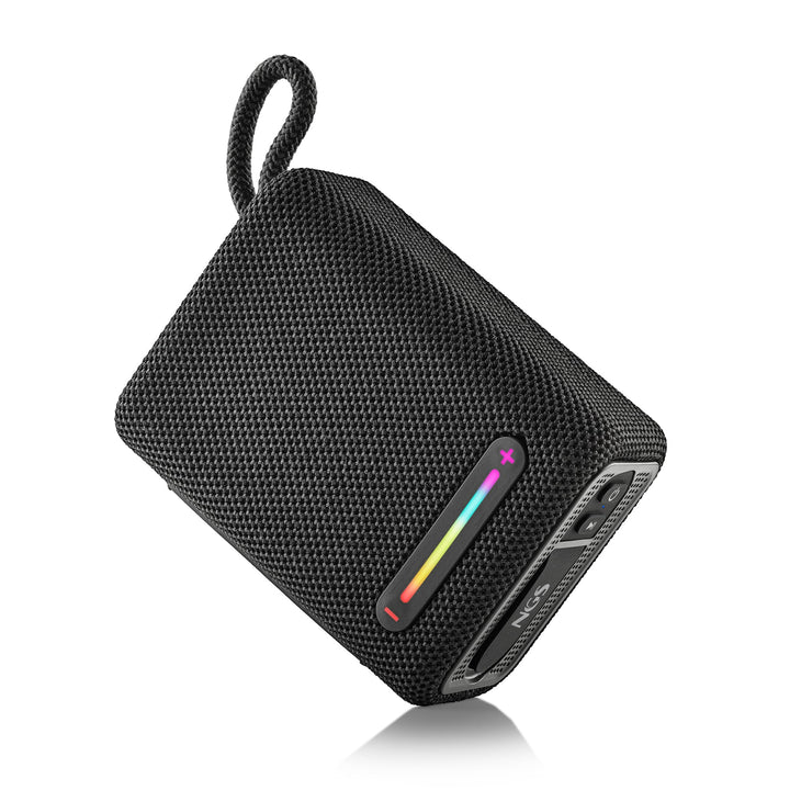 NGS Roller Furia 1 Black - Tragbarer Lautsprecher mit Bluetooth-Technologie, RGB-Lichtern, IPX6-Wass