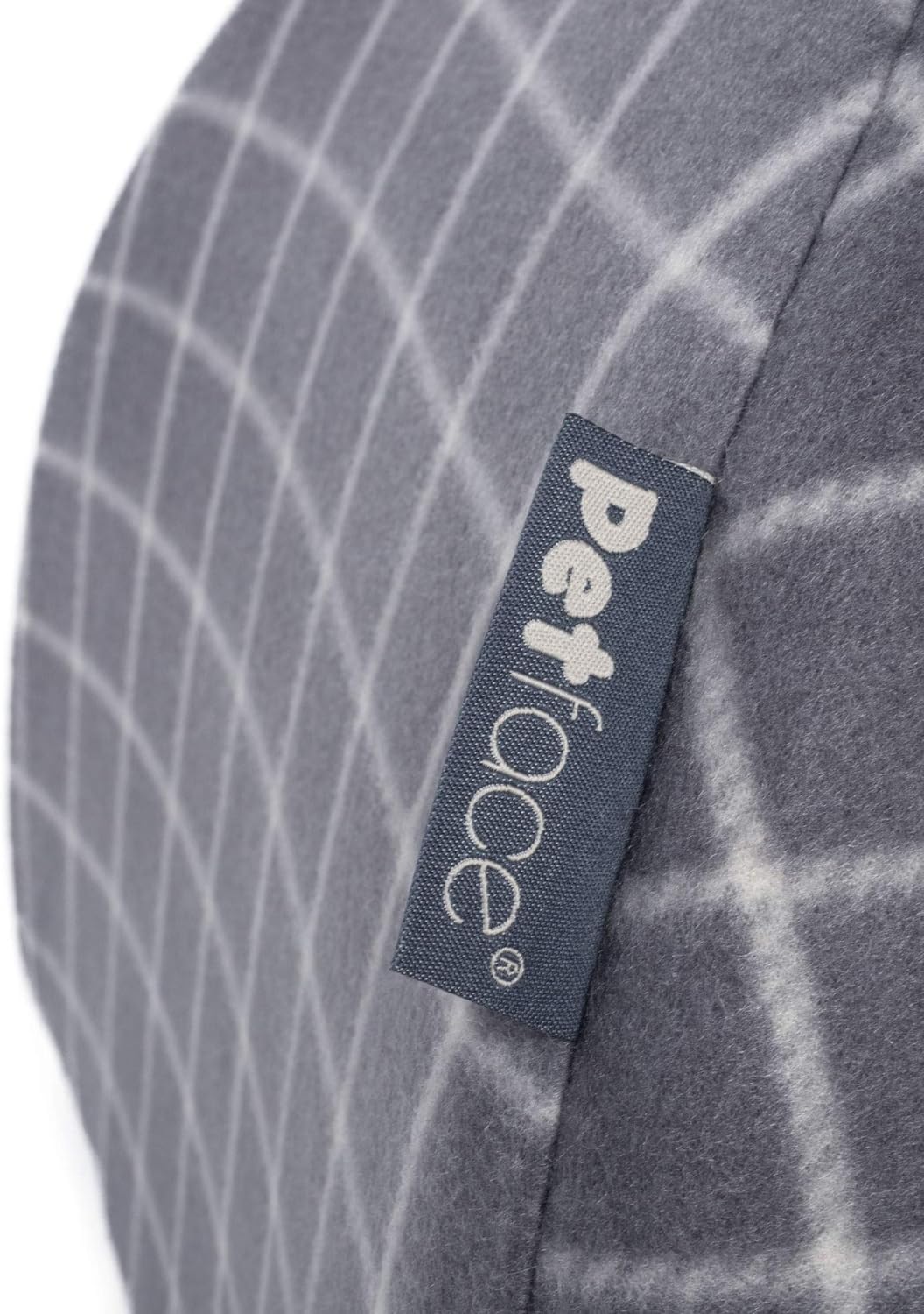Petface Graues Iglu-Körbchen aus Fleece mit Karos Fensterscheibe Karo Grau, Fensterscheibe Karo Grau