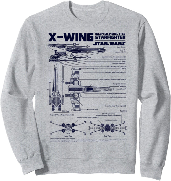 Star Wars X-Wing Schematics Poster Sweatshirt