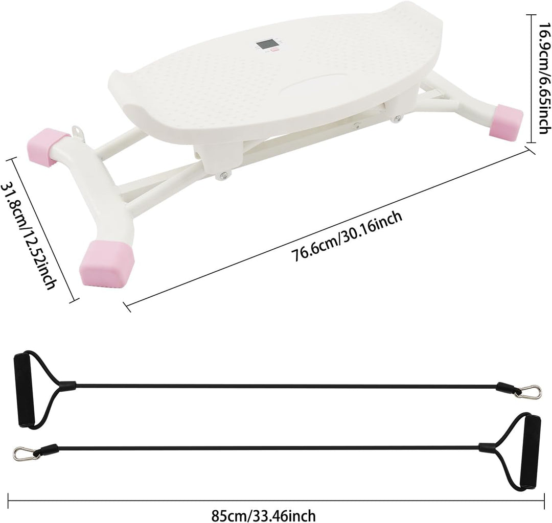 Slide Stepper Heimtrainer mit LCD Display &amp; Widerstandsbändern - Seitlicher Stepper bis 120kg, Ganzk