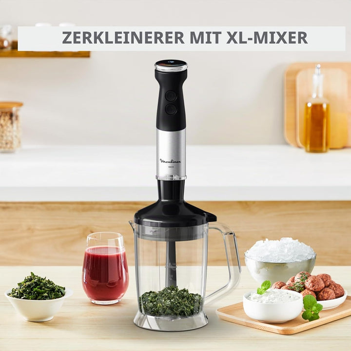 Moulinex Quickchef+, Stabmixer, Technologie mit Powelix-Klingen, Leistung 1000 W, Mixer mit Schnellm
