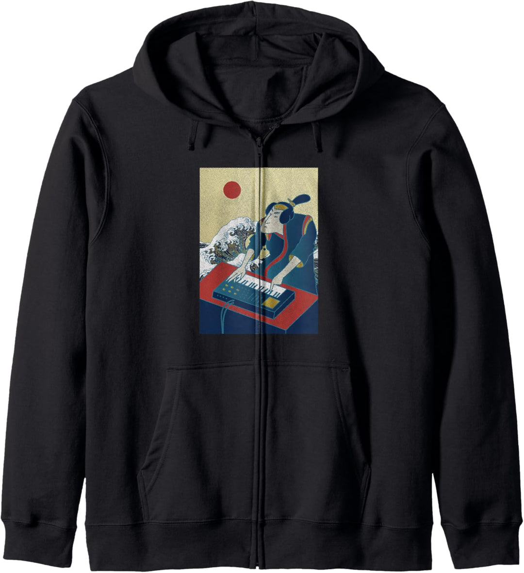Synthesizer Vintage Japanese Art Producer Acid Techno Kapuzenjacke