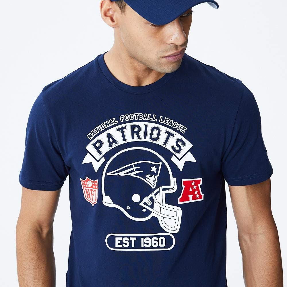 New Era NFL New England Patriots Graphic Helmet T-Shirt M Blau, M Blau