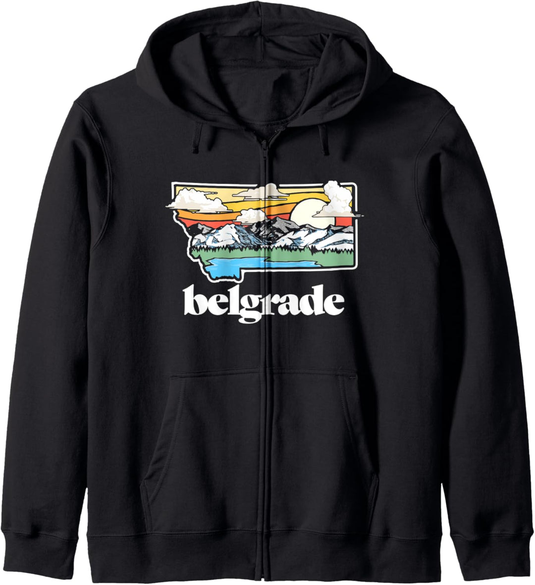 Vintage Belgrade Montana Outdoors Retro Mountains &amp; Nature Kapuzenjacke