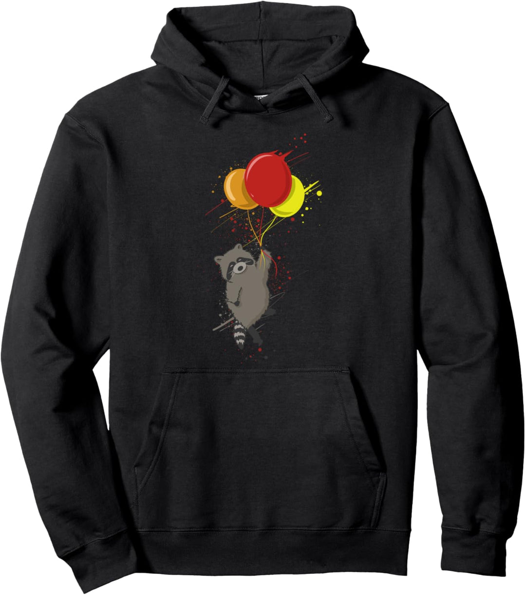 Waschbär und Ballons Waschbären Pullover Hoodie