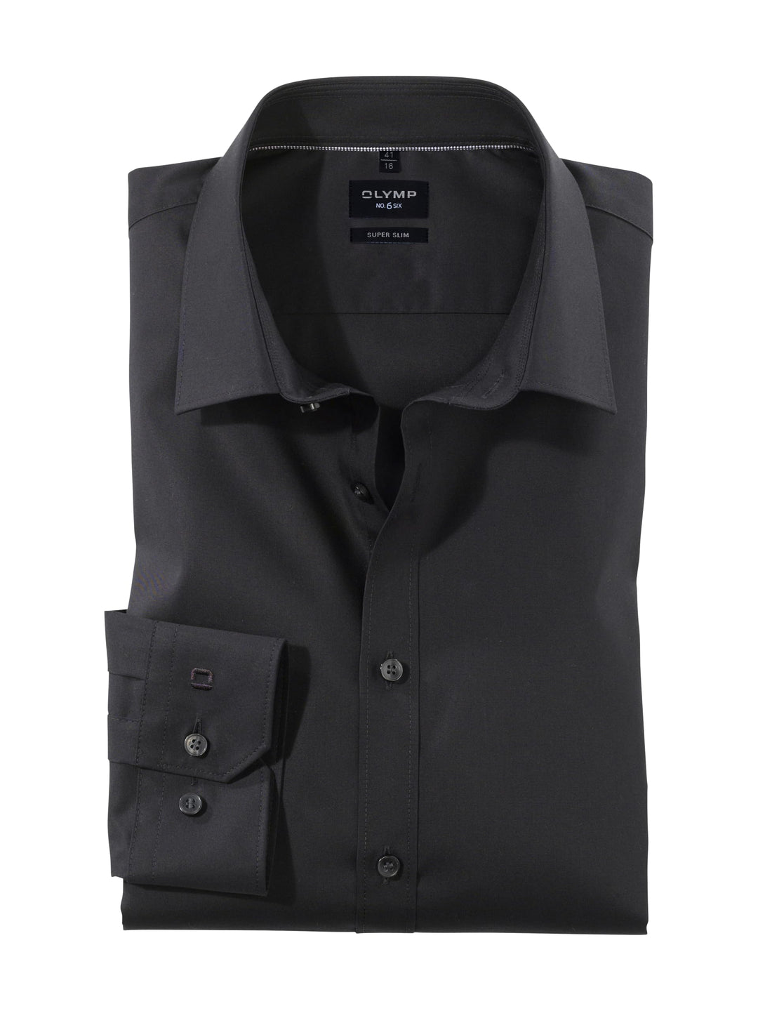 Herren Hemd No. 6 Super Slim Fit Langarm Schwarz Gr. 41