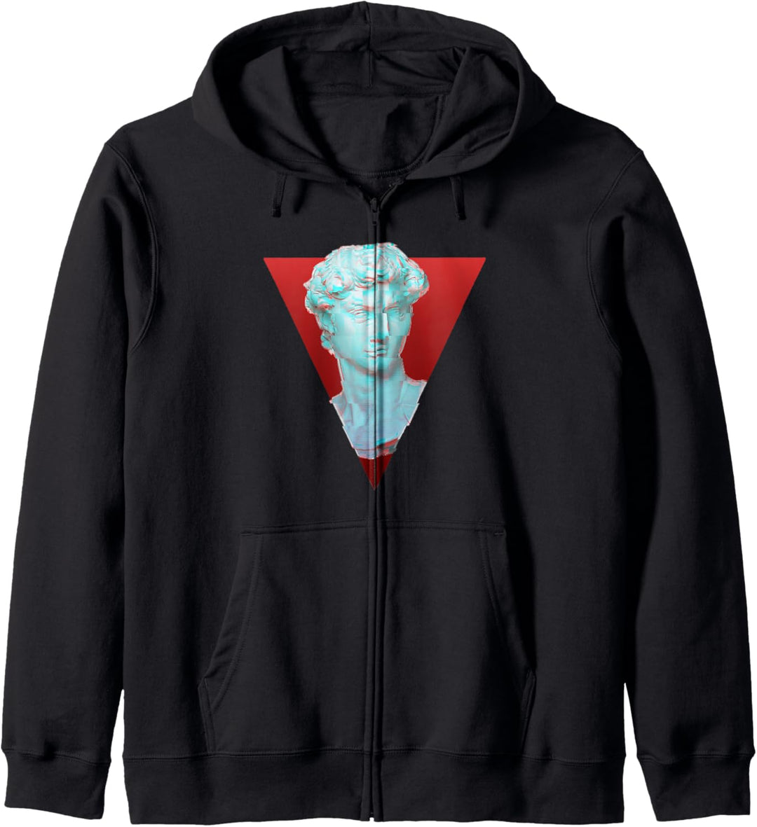 Vaporwave Griechische Büste mit Ästhetischer Glitch-Effect Kapuzenjacke