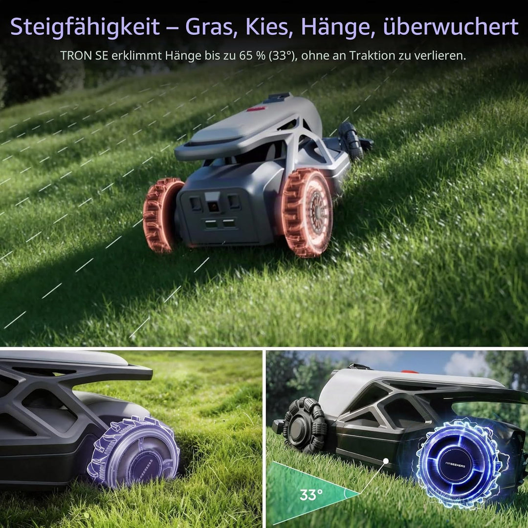 TRON SE Mähroboter ohne Begrenzungskabel Optimaler 1500㎡, NRTK+Vision-Navigation, Kein Signalabbruch