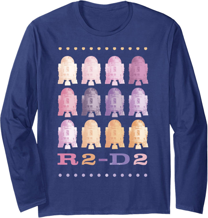 Star Wars R2-D2 Pastel Stacked Portrait Langarmshirt